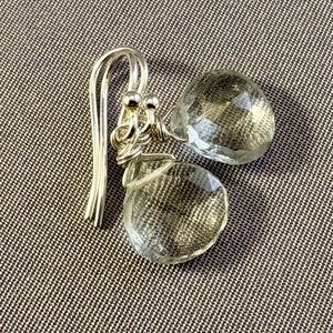 Green Amethyst Teardrop Briolette Earrings